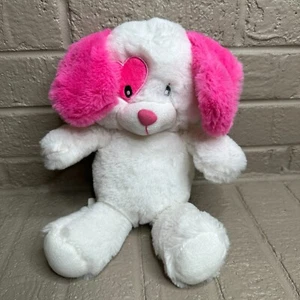 White and Pink Heart Dog Plush Stuffed Animal Valentines Anniversary Toy 9" - Picture 1 of 5