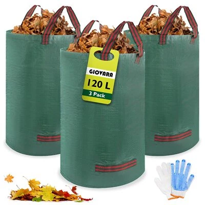 Gartenabfallsack pop up 3 x 120L Laubsack für herbstlaub Gartenabfallsack Sta... - Bild 1 von 4