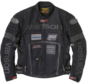 VANSON Mesh Rider's Jacket with Removable windproof VS24105S Black/Black Size M - Picture 1 of 6
