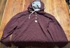 Bylt Drop Cut Lux Mens XXL Hooded Henley Long Sleeve Athleisure Maroon/Red
