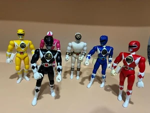 Power Rangers: Karate Chop (1994) 6er Set rot, gelb, blau, schwarz, pink, weiß - Bild 1 von 11