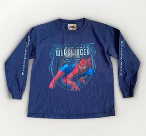 Vintage Rare Spiderman 2 Movie Shirt Youth M Long Sleeve Navy Blue - Picture 1 of 7