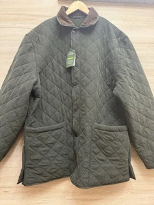 Neu Peter Christian Weatherwear gesteppte Fleece gefütterte grüne Jacke Herren Größe 3XL - Bild 1 von 7