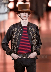 SS2015 Saint Laurent Black Napoleon Bomber Jacket by Hedi Slimane (S) - Imagen 1 de 12