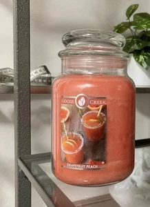 GRAPEFRUIT PEACH Goose creek candle 24 oz Large jar Rare/Retired 2 Wick New - Picture 1 of 1