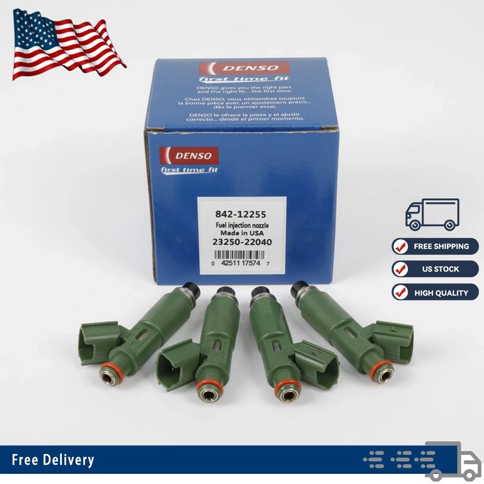 4X DENSO Fuel Injectors For Toyota Corolla Celica 1.8L 2000-07 23250-22040