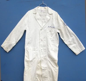VINTAGE 1960'S DOCTOR LAB COAT UNIFORM EVANSTON IL HOSPITAL 100% COTTON COSTUME - Picture 1 of 24