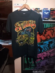 Vintage 1991 Screen Stars Sturgis Dragon Biker South Dakota Shirt Size Medium - Bild 1 von 6
