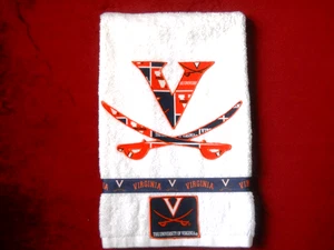 Toalla de mano de baño Univ of Virginia Cavaliers artesanal Cavaliers ventilador regalo - Imagen 1 de 4