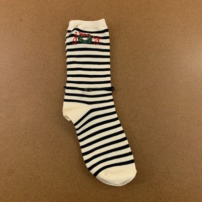 Talbots Mujer Talla Única Negro Marfil Rayas Joy Wreath Pantalón Calcetines 1 Par Nuevo Foto 1 de 4