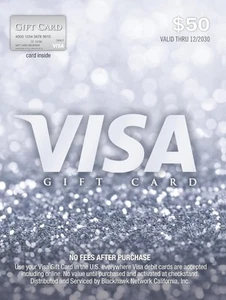 Visa $50 Gift Card (plus $4.95 Purchase Fee) - Picture 1 of 2