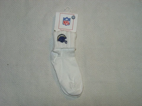 NFL San Diego Chargers Fold Down Kids Socks Sz 5-6 1/2 Cover