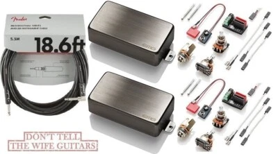 EMG 81 + 60 CROMO CEPILLADO HUMBUCKER OLLAS DE EJE CORTO Y CABLEADO (GUARDABARROS 18 PIES) Foto 1 de 2