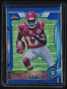 CHRIS CONLEY 2015 TOPPS CHROME BLUE REFRACTOR #159 RC 029/199 KANSAS CITY CHIEFS