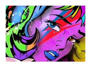 Chris Boyle Bowie Girl colours 2 Signed Limited Edition Pop Art print 45/100 - Picture 1 of 10