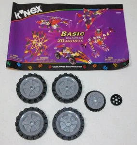 1999 K'nex #32003 Basic Building Set TIRES & RIMS + MANUAL Replacement Parts Lot - Picture 1 of 7