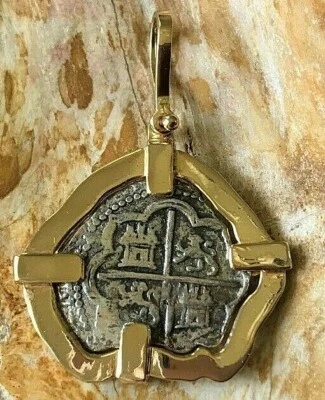 Colgante Moneda ATOCHA Oro Amarillo 14K Tesoro Hundido Joyería Foto 1 de 4