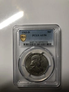 franklin Silver half dollar 1963-D AU-50 - Picture 1 of 4