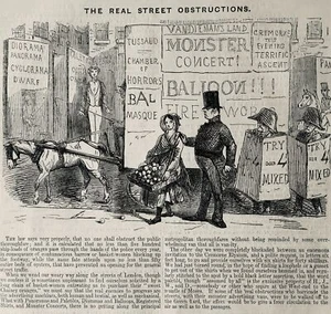 c1850 LONDON THE LAW & OBSTRUCTION OF PUBLIC THOROUGHFARE Original Antique Print - Picture 1 of 2