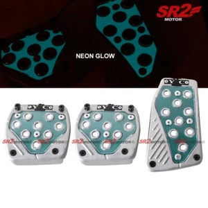 Universal Neon Glow Green 3pcs Racing Pedal Set - Manual M/T - Picture 1 of 1