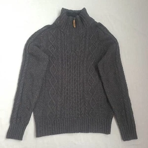 Maglione Fat Face Uomo Misto Lana 1/4 Zip Maglia Cavo Taglia M Maglione Pesante - Foto 1 di 18