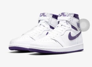 Jordan 1 Retro High White & Court Purple W Größe 7 M Größe 5,5 2021 CD0461-151 - Bild 1 von 9