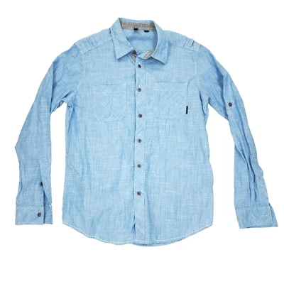 Ocean Current Button Shirt Mens Small Blue Chambray Pockets - Image 1 of 4