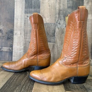 Tony Lama Gold Label Vintage Classic Brown Cowboy Boots Mens 11.5 D - Picture 1 of 12