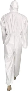 Disposable Isolation Coverall w/ hood, elastic wrist, waist, boot, Zip front XL - Picture 1 of 13
