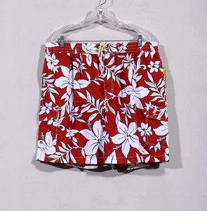 Neu mit Etikett Caribbean Palms Badeshorts Badehose rot Hibiskus Hawaii Blumendruck Gr. XL - Bild 1 von 4