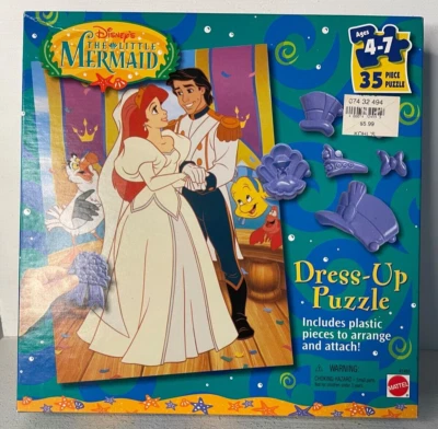 Vintage 1997 Mattel 41465 The Little Mermaid Dress-Up Puzzle Wedding NIOB 35PC - Image 1 of 4