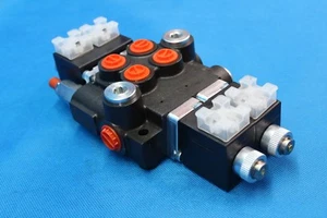 HYDRAULIC BANK MOTOR 2 SPOOL BANK SOLENOID CONTROL VALVE 50 LPM TRACTORS LOADER - Picture 1 of 5