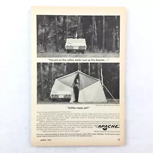 Remolque de camping Apache Chief 1963 anuncio impreso de colección coche de vacaciones tienda de campaña - Imagen 1 de 1
