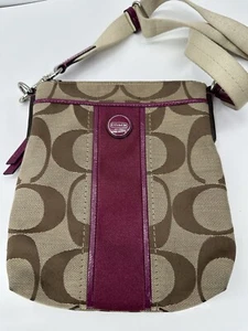 Coach Legacy Signature Swingpack in Khaki/Deep Port (48452) - Picture 1 of 11