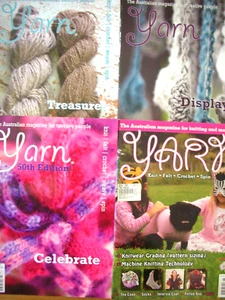 4 x Knitting Magazines - YARN - Issues 18 48 49 50 knit felt crochet weave spin - Picture 1 of 1