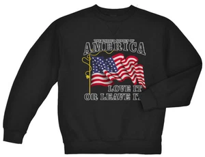 United States of America love it or leave it USA pride sweatshirt sweater sweats - Picture 1 of 1