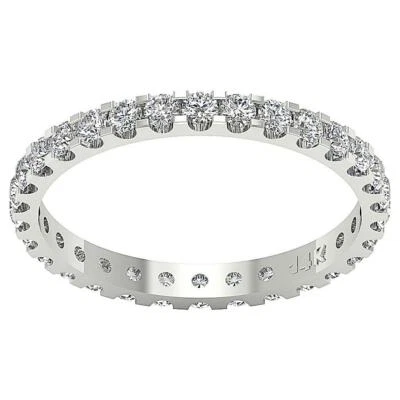 Eternity Stackable Ring SI1 G 1.30 Carat Round Cut Diamond 14K White Gold 2.70MM - Image 1 of 4