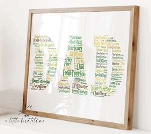 Impresión personalizada de arte de palabras del día del padre - Regalo para papá, abuelo, padrastro - Imagen 1 de 19