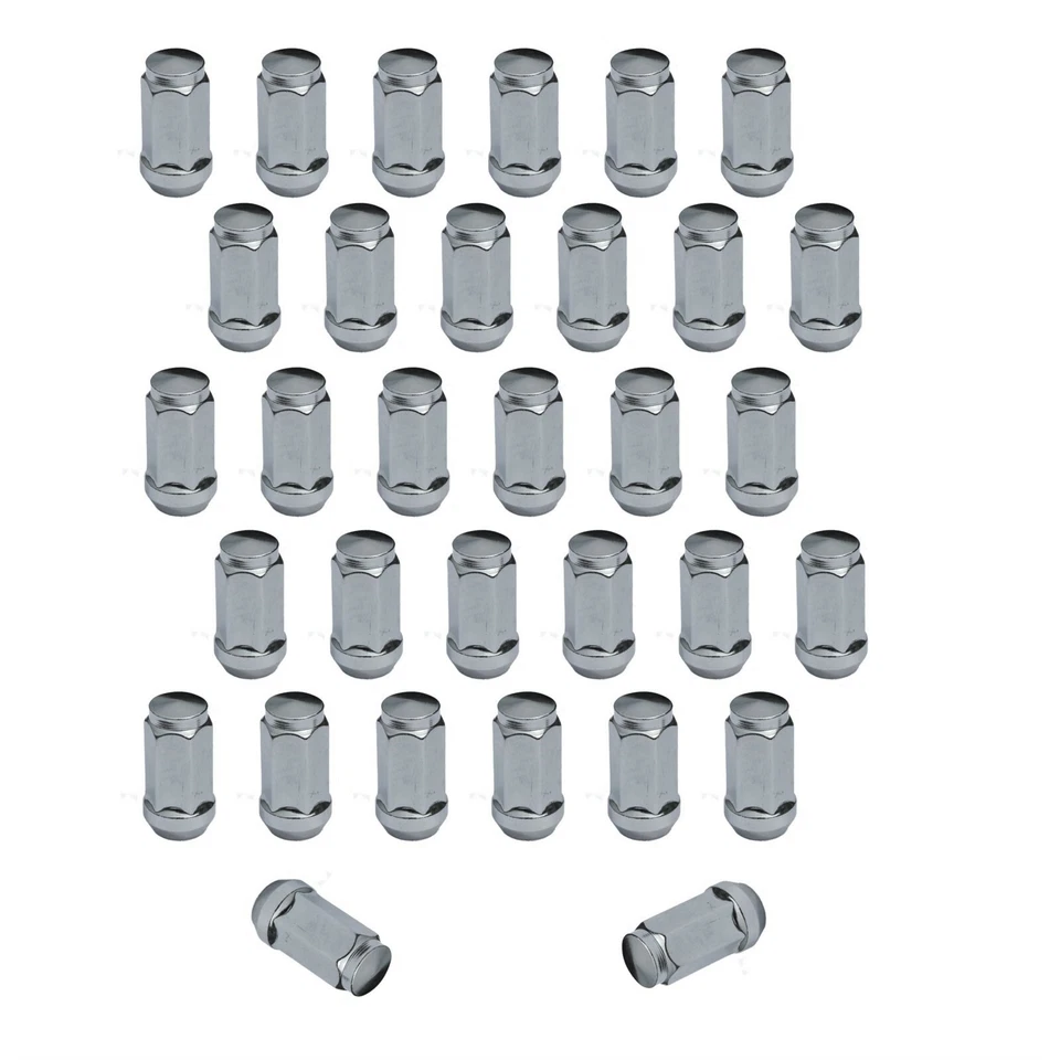 32pc Chrome XL Lug Nuts 3/4" Head 14x1.5 Bulge Acorn for Chevy GMC Hummer Trucks - Image 1 of 4