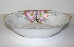 Cuenco de verduras redondo Noritake Azalea rosa floral 10" con asas, 19322 - Imagen 1 de 5