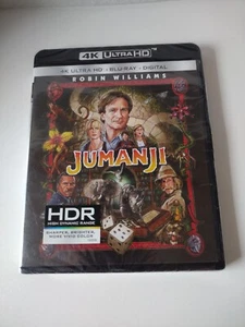 JUMANJI 4K ROBIN WILLIAMS SEALED BLU RAY + 4K & DIGITAL DOWNLOAD 1995 MOVIE - Picture 1 of 4