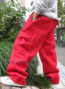 New Mens Cargo Baggy Hip Hop Long Pants Loose Trousers Athletic Sweatpants L-5XL - Picture 1 of 7