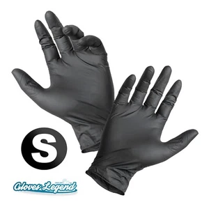 Small - 200 Pcs Black Latex Powder Free Medical Exam Tattoos Piercing Gloves - Bild 1 von 6