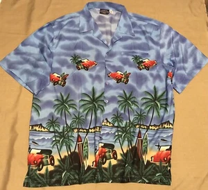 Pacific & Co. Mens Summer Casual Hawaiian Shirt Voltzwagon Bug Car Size 2XL - Picture 1 of 7