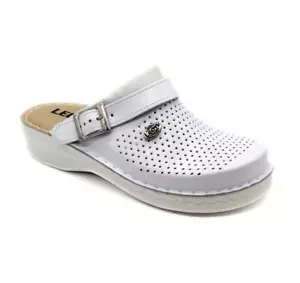 V202M LEON COMFORT HERREN LEDER CLOG WEIß - Bild 1 von 8