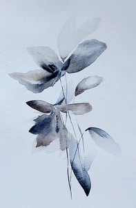 Gemälde Original Aquarell Bild french skandi Watercolor floral painting wall Art - Bild 1 von 7