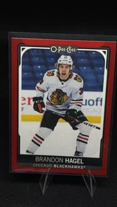 #247 Brandon Hagel Chicago Blackhawks 2021-22 O-Pee-Chee Red Border Parallel SP - Picture 1 of 2