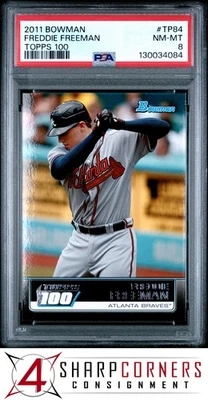 Bowman Topps 100 2011 #TP84 Freddie Freeman RC Braves PSA 8 Foto 1 de 3