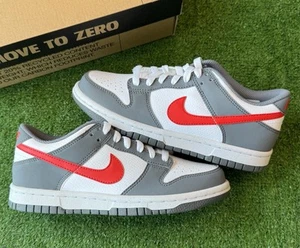 Size 4 - Nike Dunk Low GS Gray/Red/White - Picture 1 of 3