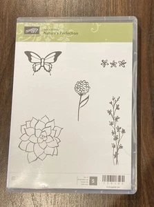 Retired STAMPIN UP STAMP SET Of 5, #139100 "Natures Perfection” Butterfly,Flower - Picture 1 of 3